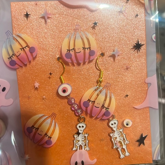 Halloween Skeleton Earrings $8 or 3 for $15 - Picture 2 of 2